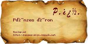 Pénzes Áron névjegykártya