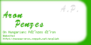 aron penzes business card